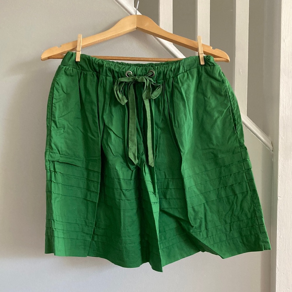 Anthropologie Odille Kelly Green Cotton Skirt
